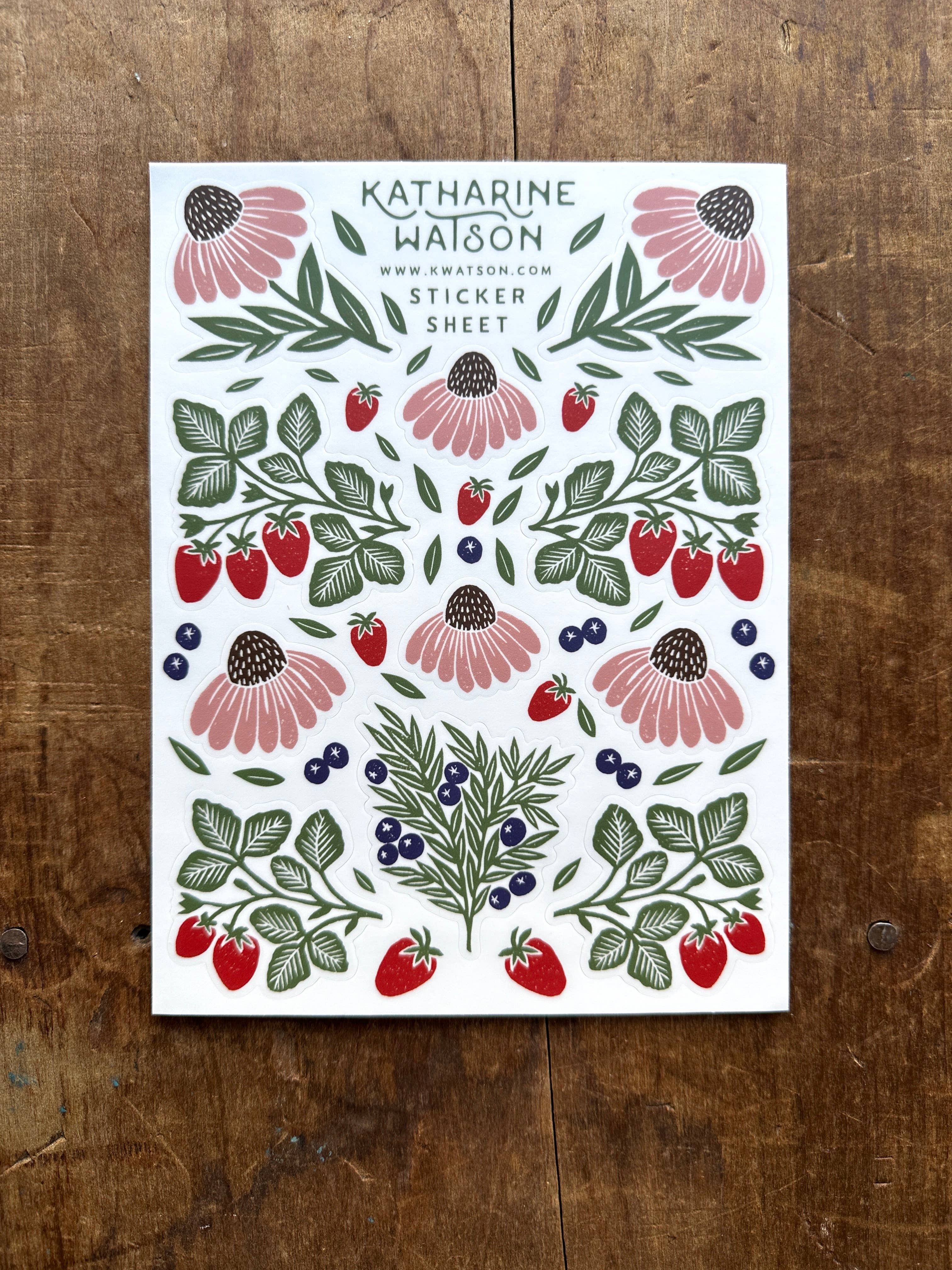 Katharine Watson – wholesale Sticker – Floral Sticker Sheet