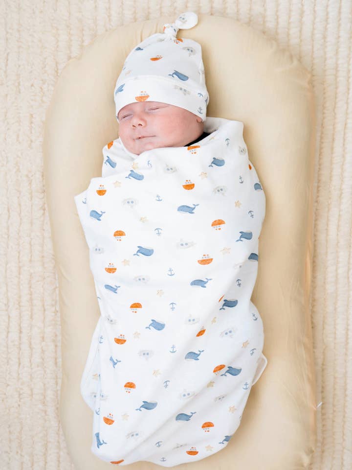 Babywrap - Sea för wholesale av Lūmmi in Colour Babywear