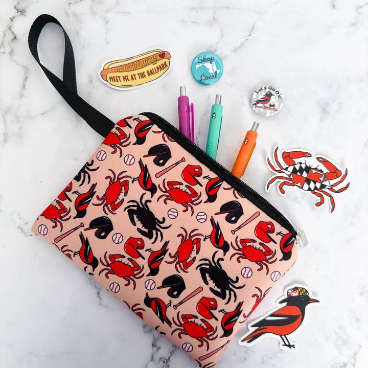 Jami Creates - Wholesale Pouch - Women's - Maryland Baseball Orioles Travel Neoprene Bag3