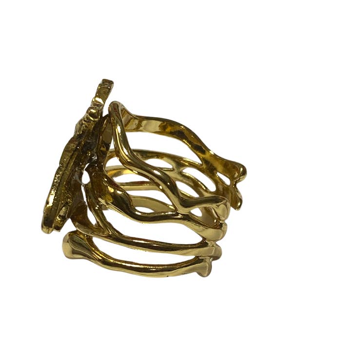 Anthologie, Co. - Wholesale Cocktail/Statement Ring - Gold Bee Cuff Ring