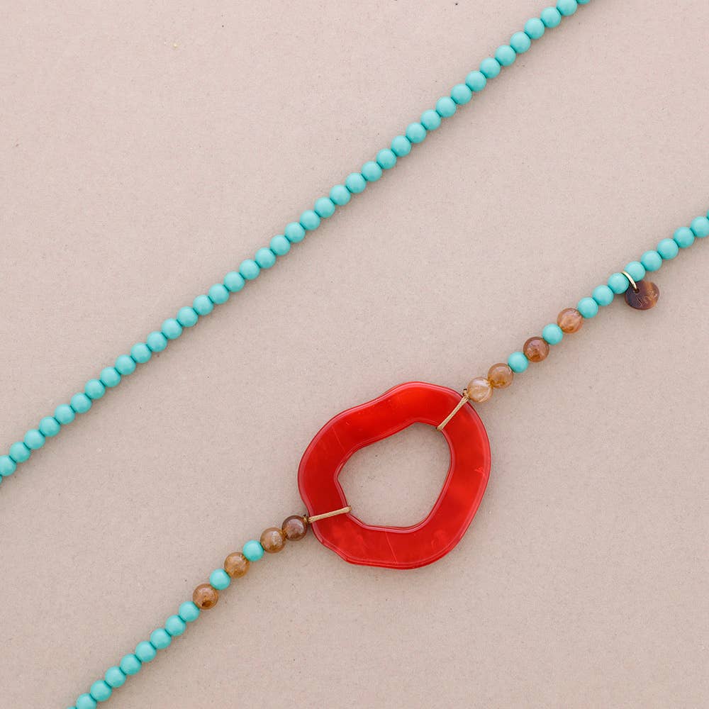 Sonata – wholesale Choker/Krage – Oregelbunden cirkel harts långt bollhalsband4