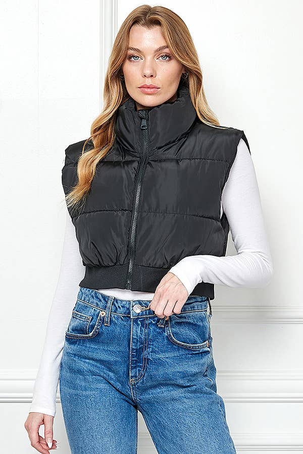 Veracci - Venta al por mayor Chaleco de abrigo - Mujer - Chaleco acolchado corto con cintura elástica12