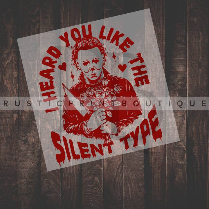 Valentine DTF Horror Valentine's Day DTF Michael Myers for wholesale by RusticPrintStudio