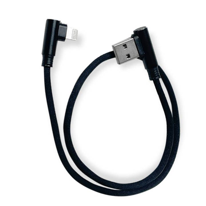 18" 90‑Degree USB‑A / Lightning High Performance Charging and Data Cable for wholesale by RidePower