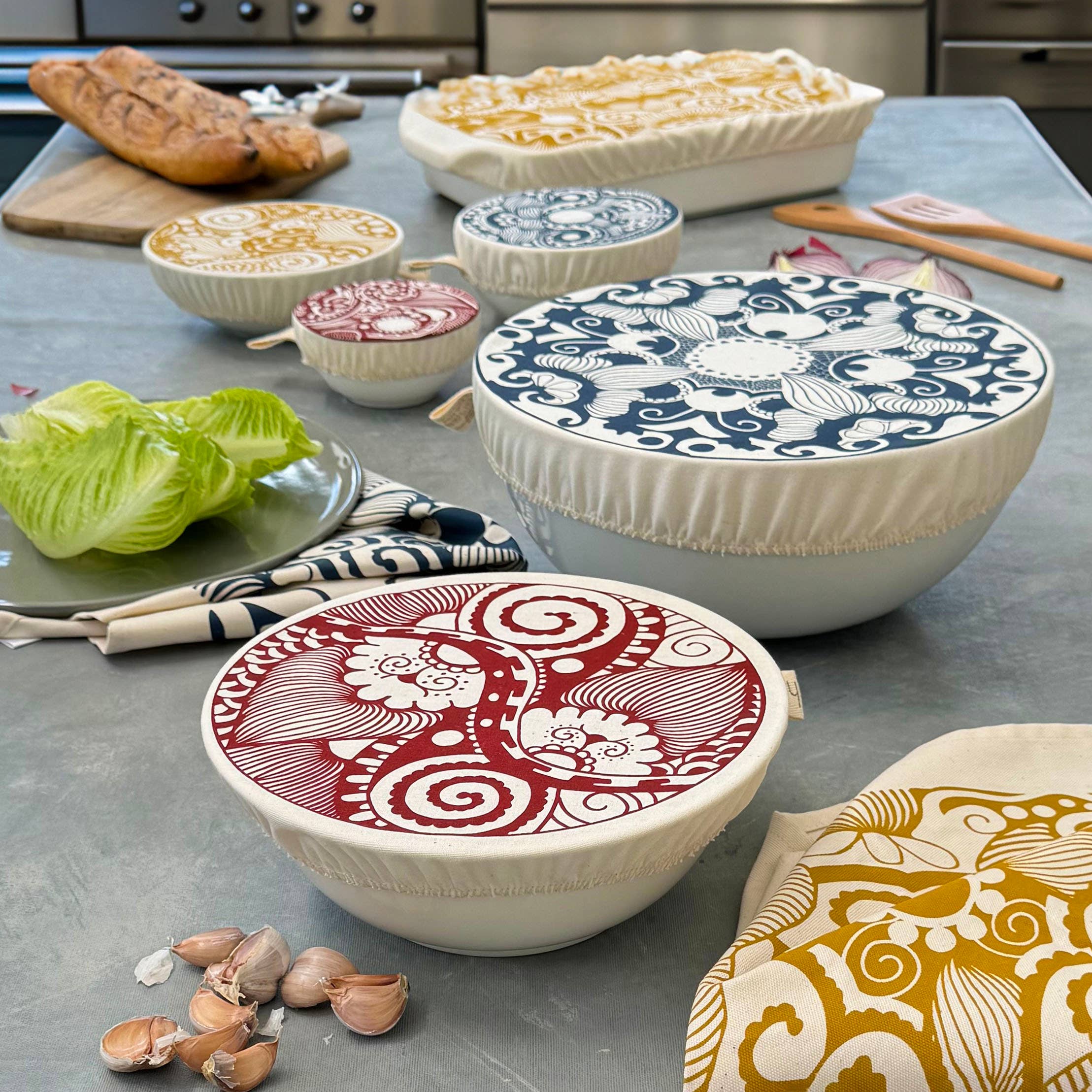 Halo Dish Covers - Wholesale Kitchen Storage/Organizer - Halo Dish and Bowl Cover Large Set of 3 Paradise 2