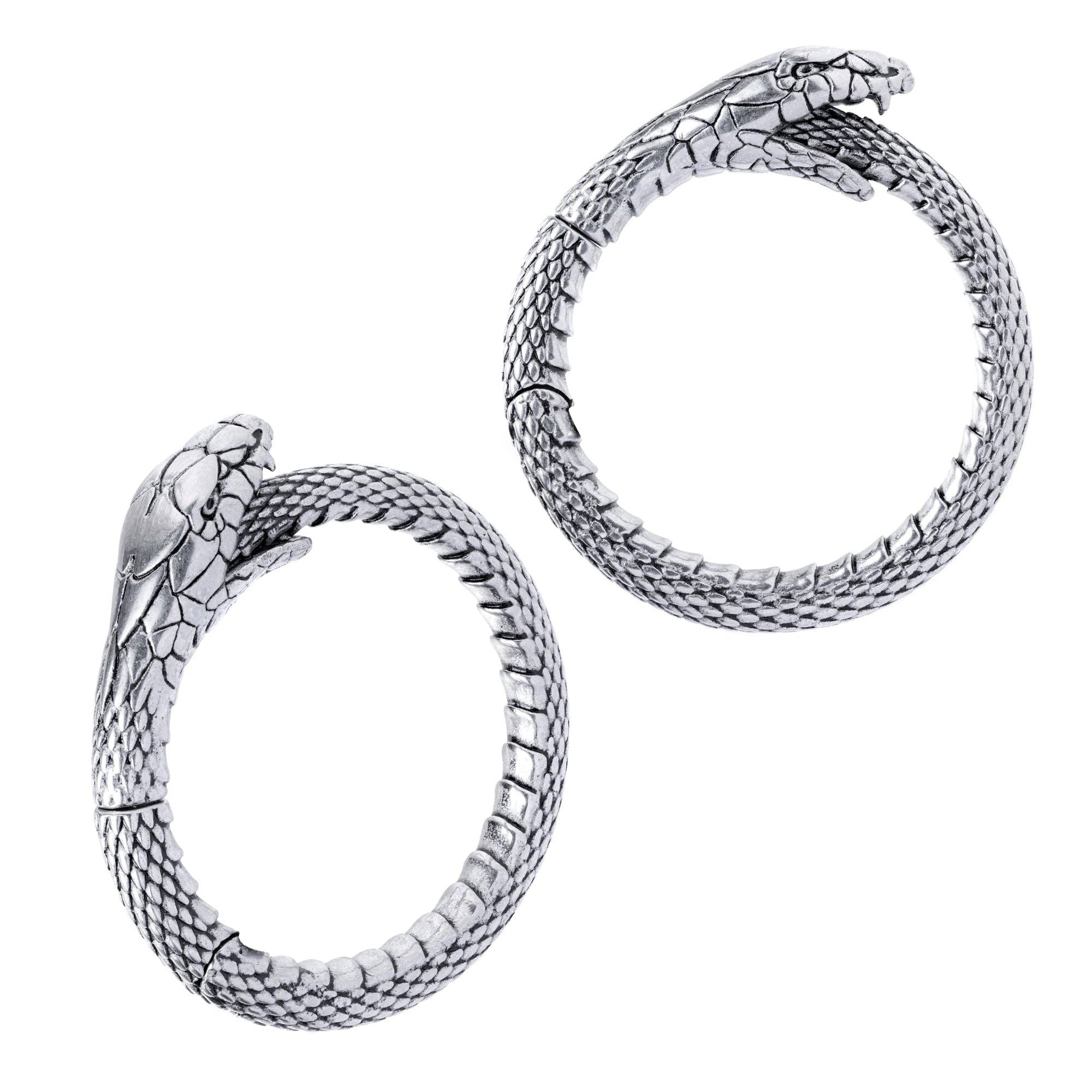 Custom Plugs – wholesale Jewellery – Men's – Silver Snake Ear Weights (Pair)0