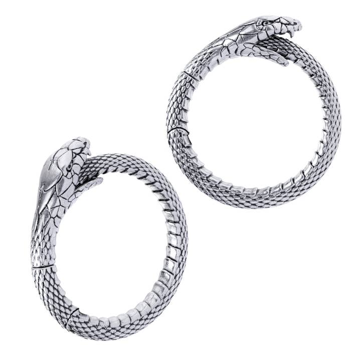 Custom Plugs - Vente Bijou – homme - Oreillettes Silver Snake (paire)