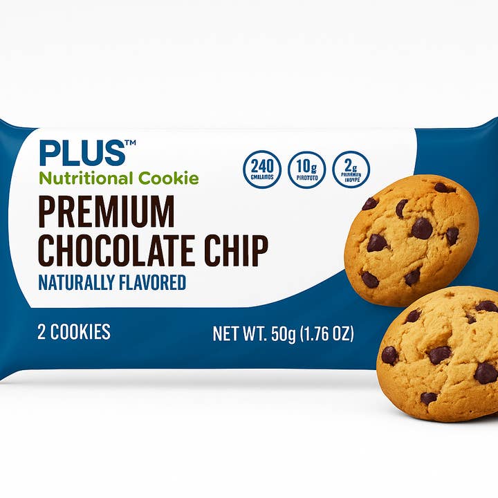 Premium Chocolate Chip (25 Single Serve - Grab-and-G0) for wholesale by Plus Nutritional Cookie