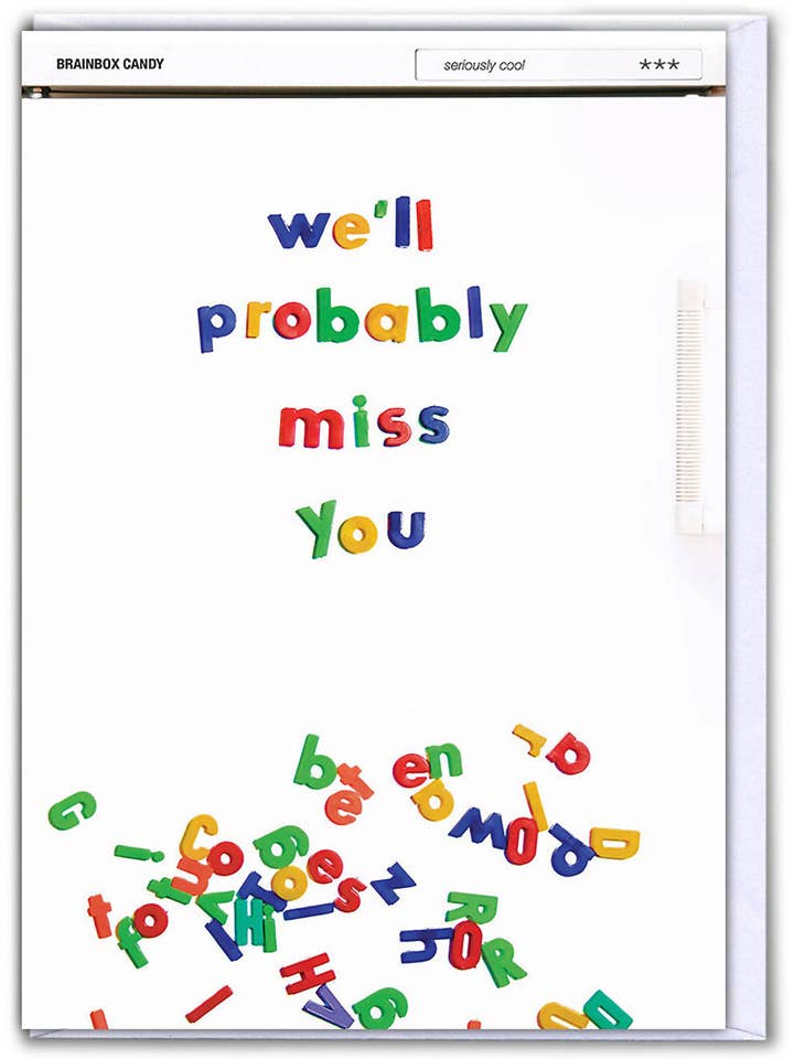 Sale Funny Leaving LARGE Card - We'll Probably Miss You for wholesale by Brainbox Candy