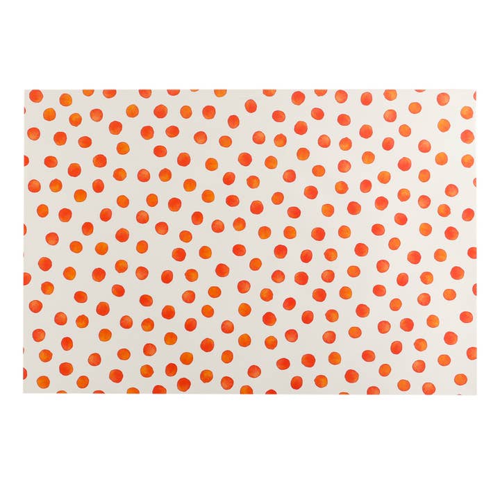 $7.00 min 12 ORANGE POLKA DOT PLACEMAT for wholesale by LUX FRAGRANCES