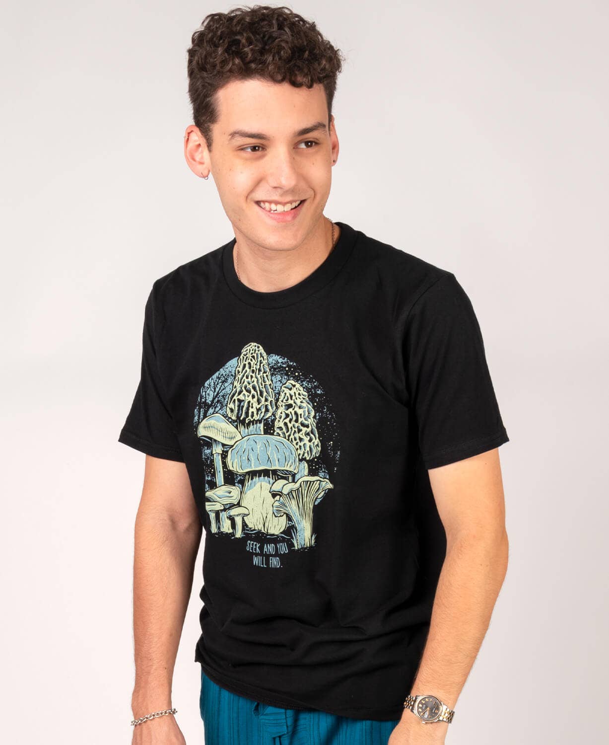 Soul Flower – Großhandel T-Shirt mit Siebdruck – Unisex – Pilzsammler Bio-T-Shirt - Unisex - Pilz T-Shirts