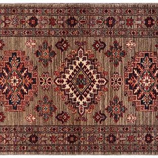 Corredor de Lã Cinzento Damir Super Kazak do Sudoeste - 0,76 m x 2,90 m por atacado de Arshs Fine Rugs