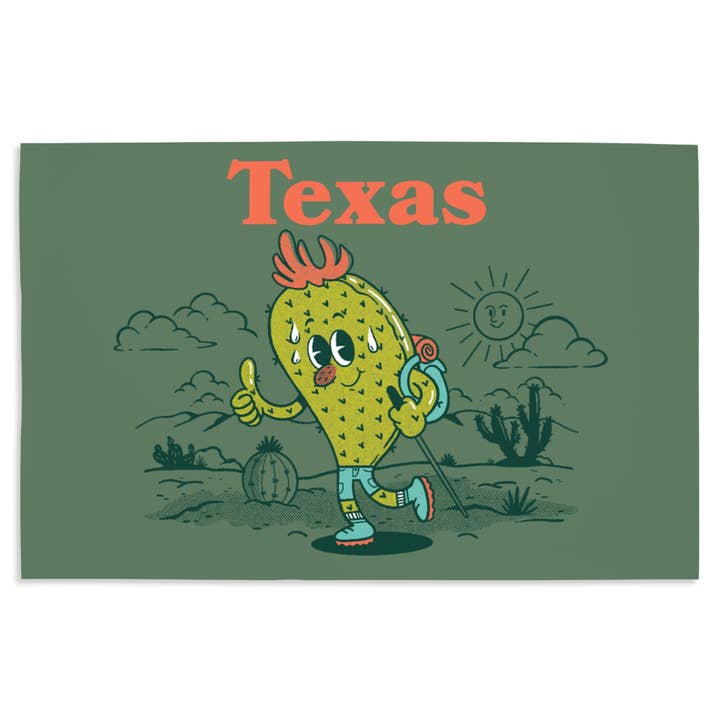 GICLEE PRINT Texas, Vintage Mascot, Hiking Prickly Pear for wholesale by Lantern Press