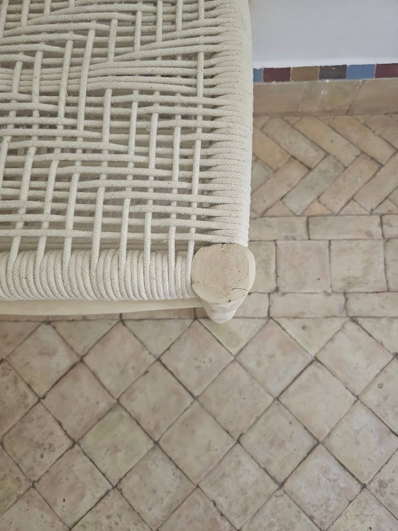Melecraft - Wholesale Cord - Moroccan Bench with Beige Woven Cord1