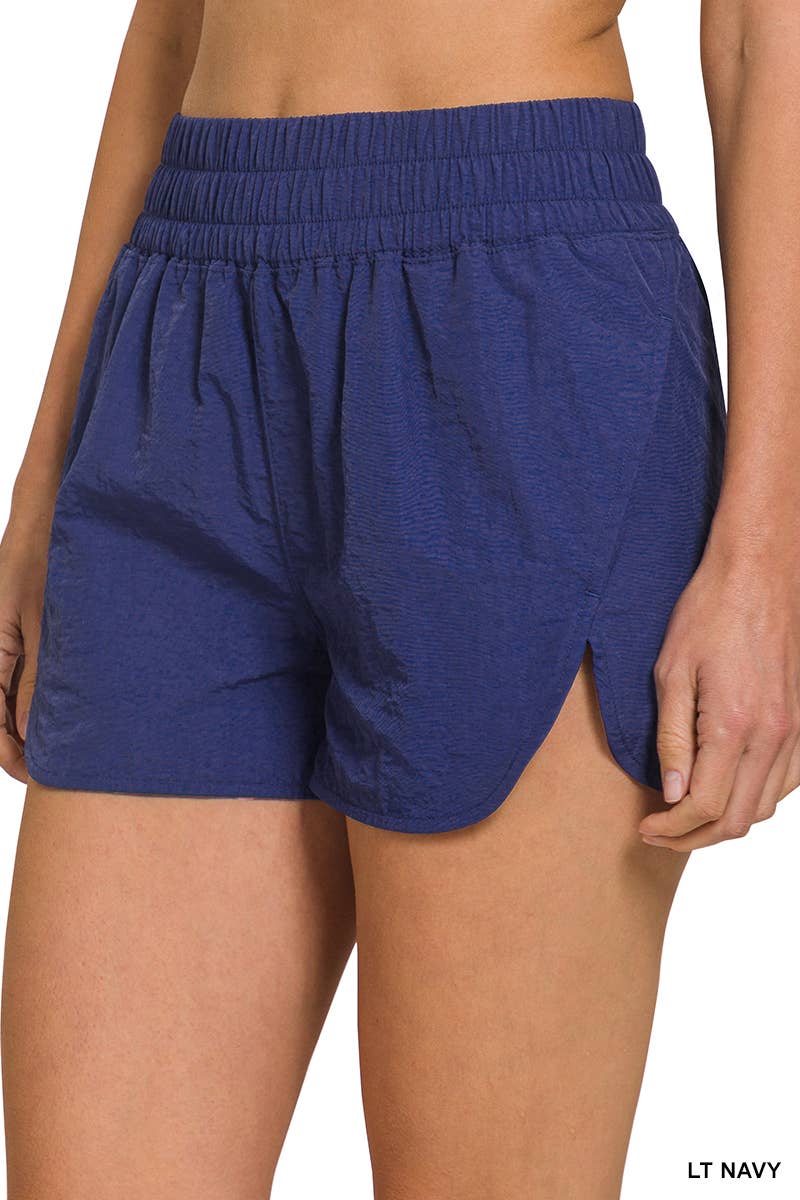 42POPS - Vendita all'ingrosso Pantaloncini sportivi - Donna - Shorts da corsa Windbreaker con vita arricciata e tasche16