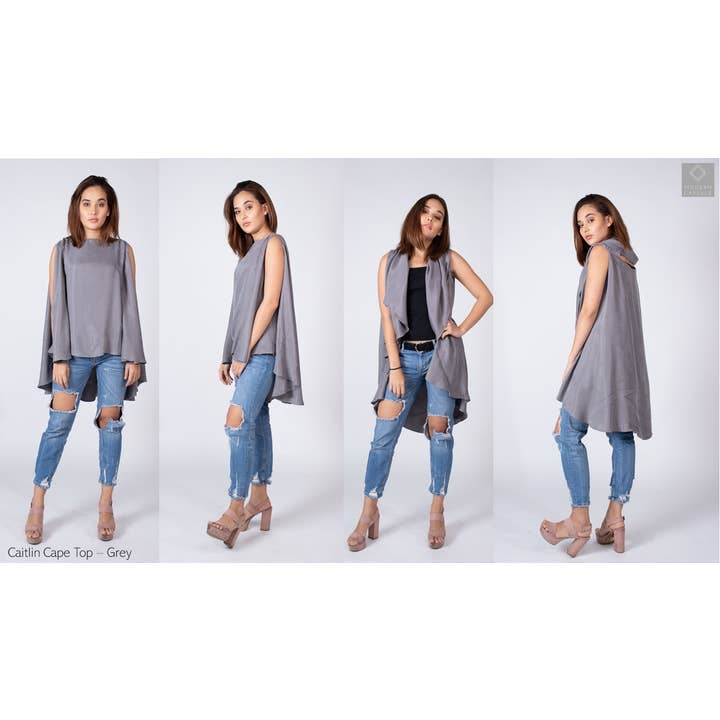 Caitlin grijze top voor wholesale door Modern Capsule