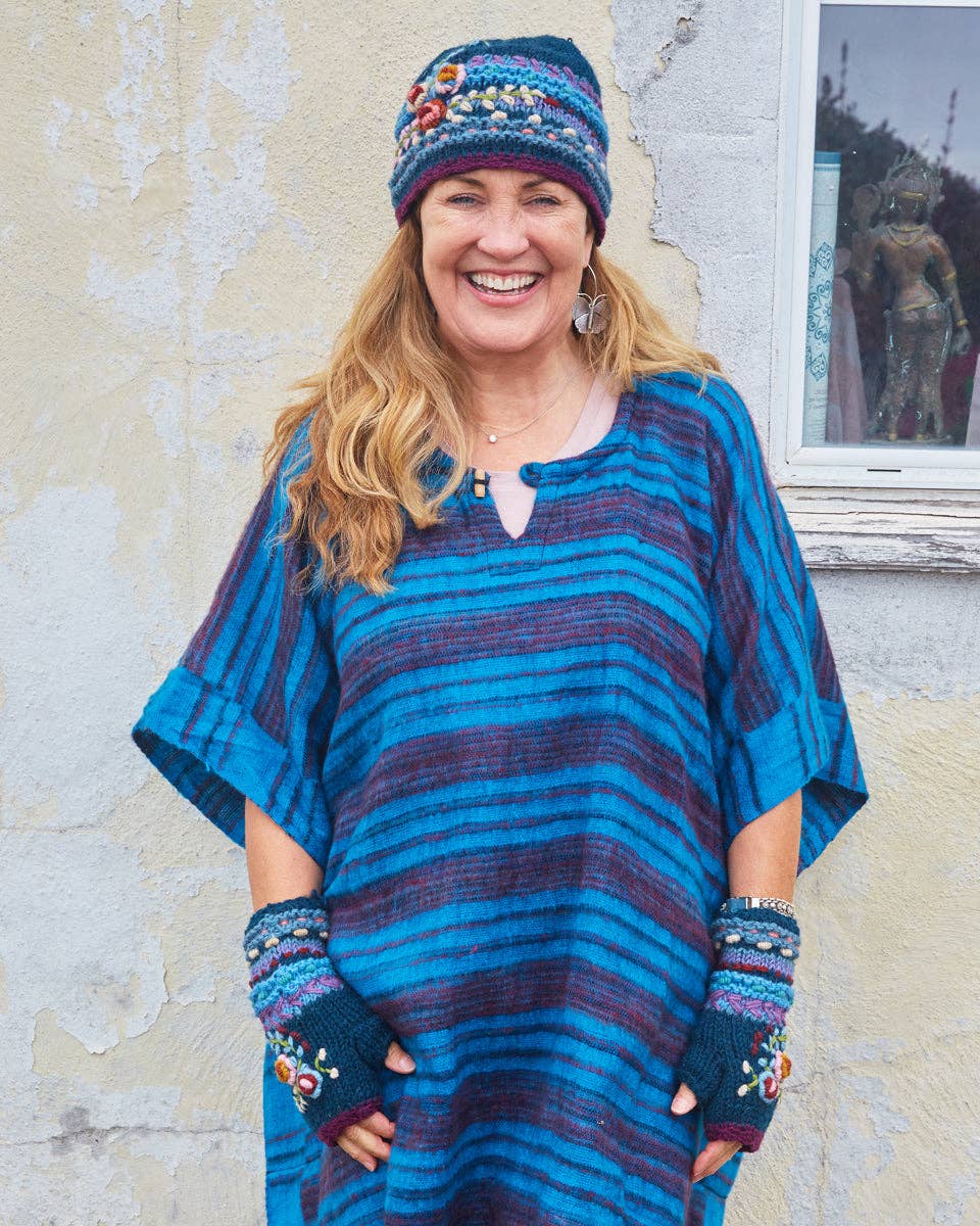 Zig Zag Asian Collection - Vente Bonnet – femme - Bonnet en maille avec broderies florales9