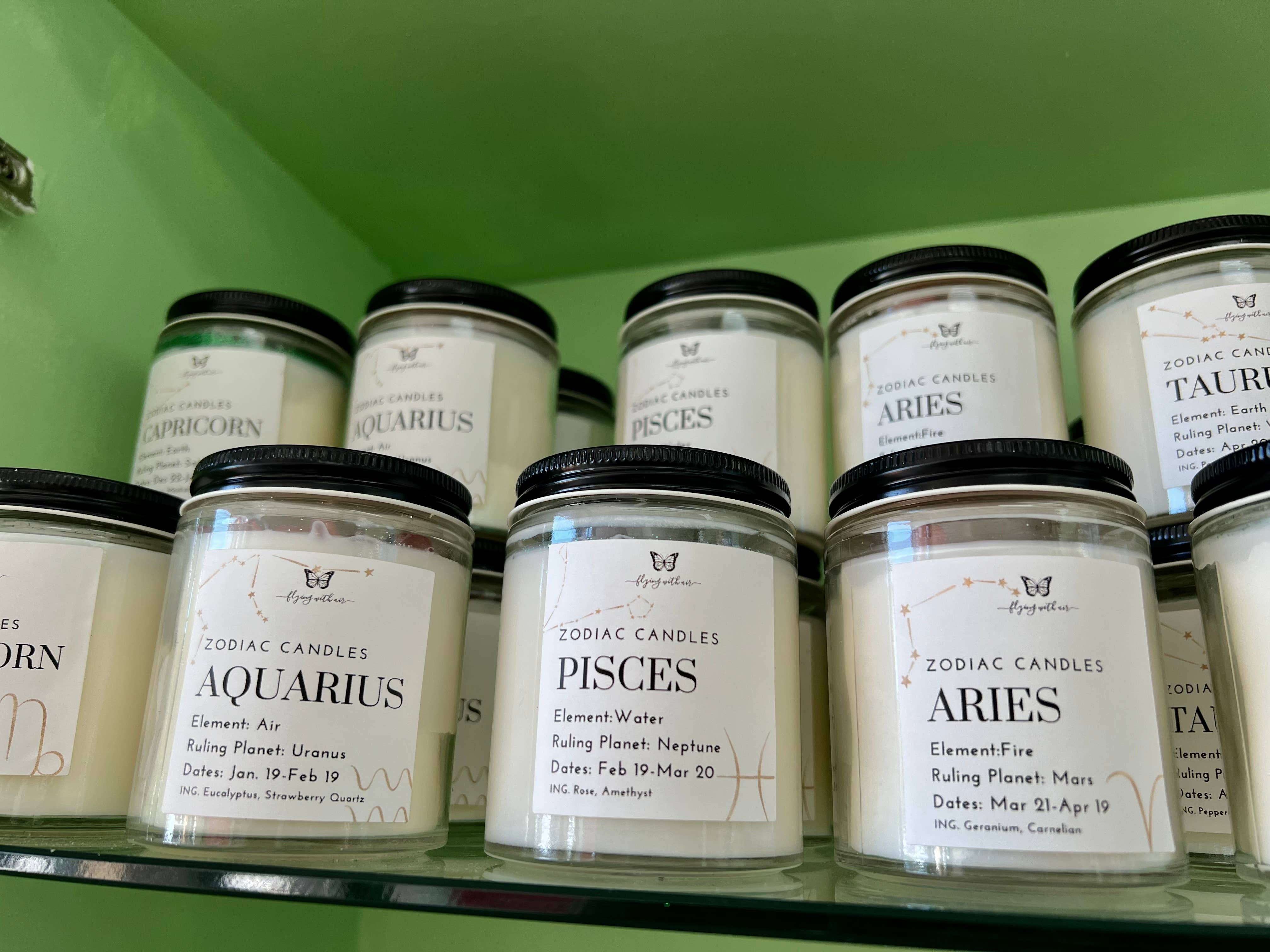 Element Apothecary – wholesale Burkljus – Zodiac astrologi Crystal avsikt ljus uppsättning 123