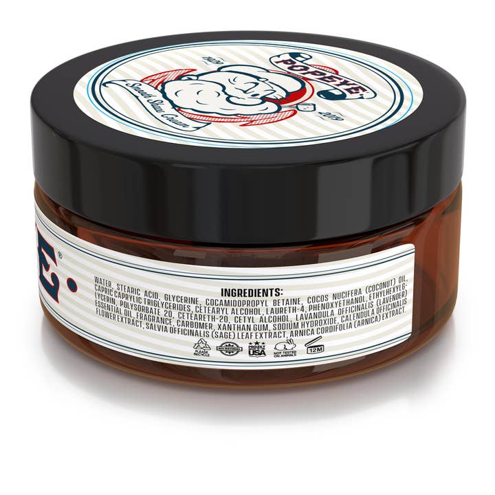 POPEYE Shave Company - Vente Crème à raser – homme - Crème à raser POPEYE 8 oz au bois de santal non moussante1