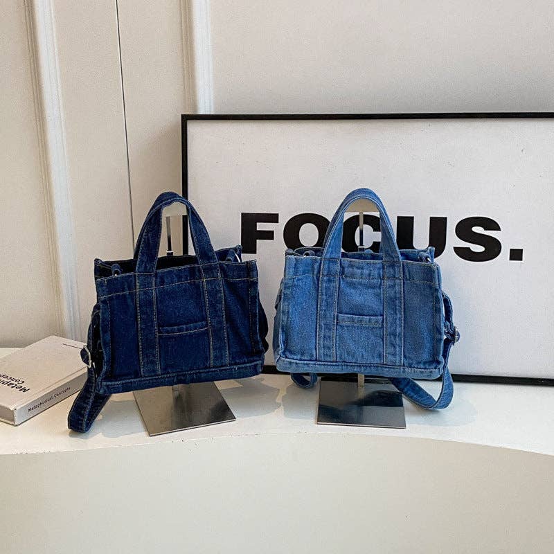 SALINA TRADING INC - Wholesale Shoulder Bag - Women's - Street Retro Large Capacity Denim Handbags2