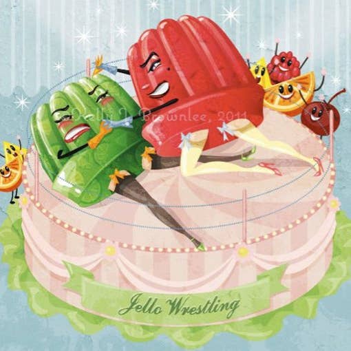 Kitschy Delish - Wholesale Art Print - Jello Wrestling Print