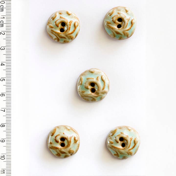 Handmade Classic Buttons with Floral Relief Pattern for wholesale by Incomparable Buttons