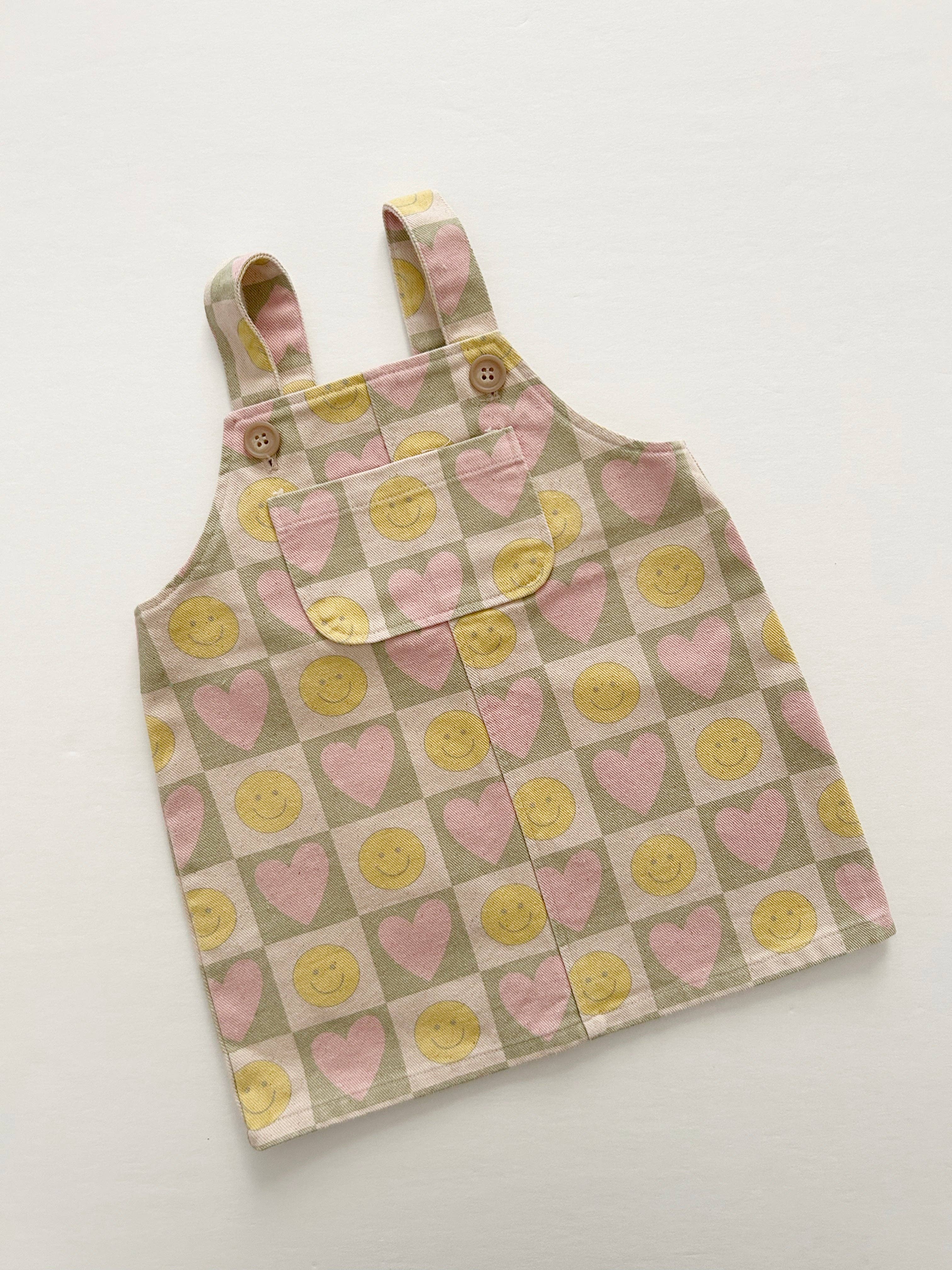 At Noon - Wholesale Overalls - Kids - [At Noon Original Design] Toddler Kangaroo Pocket Printed Denim Skirtall (6m-8y)- 2Colors11