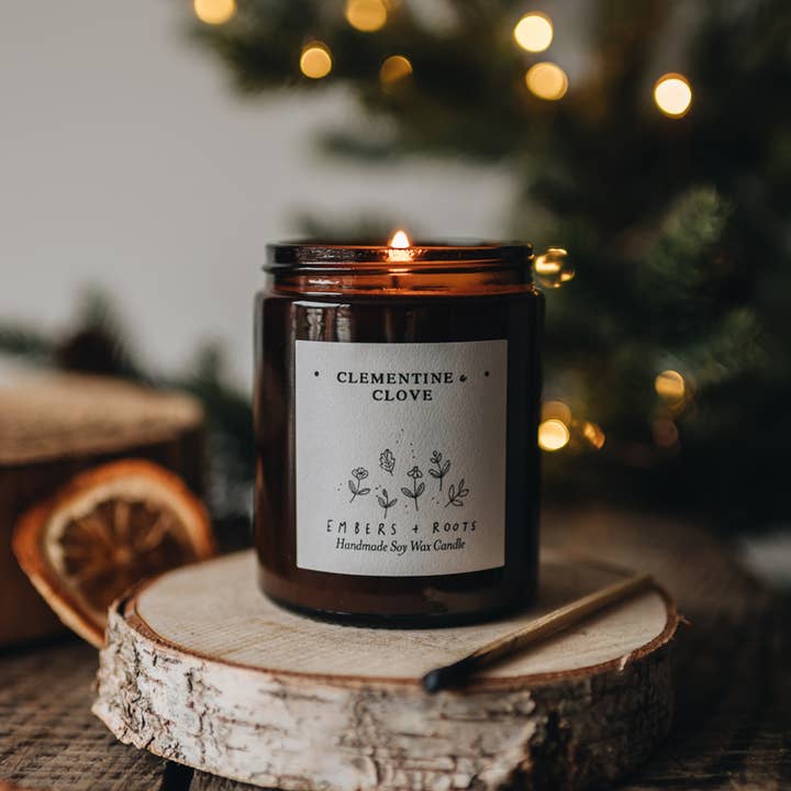 Embers & Roots – Großhandel Kerze im Glas / gefüllte Kerze – Clementine & Clove Soja-Kerze