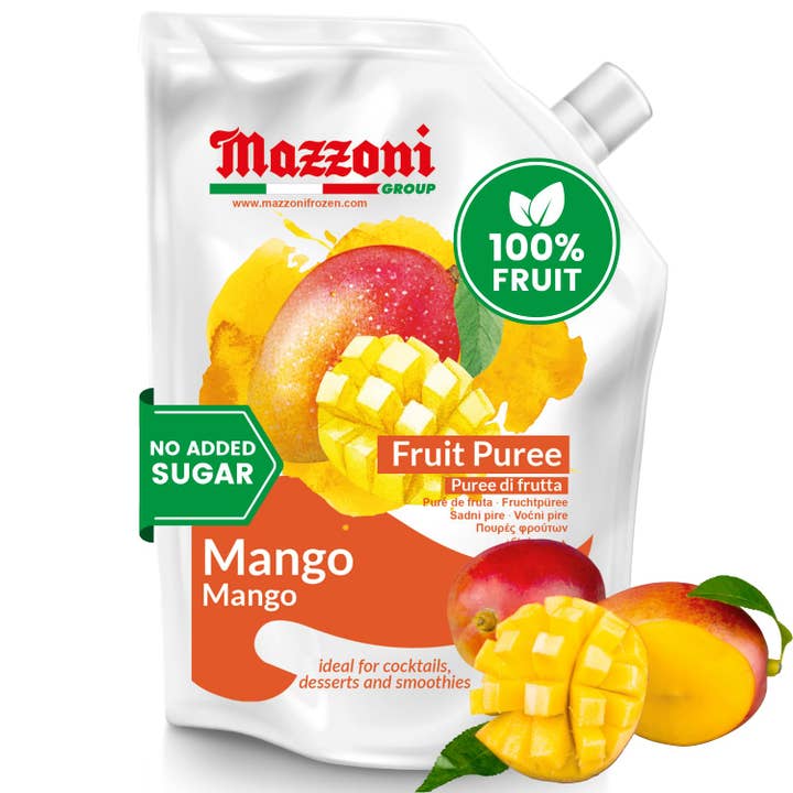 Mazzoni, Mango Puree, 100% Pure Mango, Just Fruit, No Sugar Added, 2.2 lb for wholesale by Wholesale Italian Food