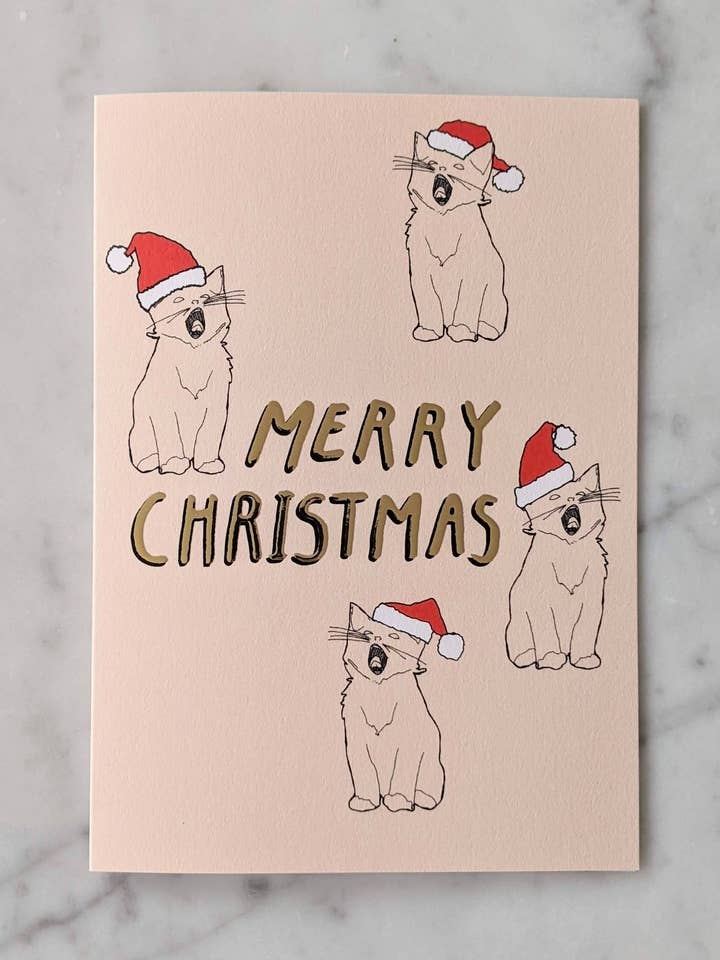 Merry Christmas Kittens - Gold for wholesale by Madeleine Sywulak US