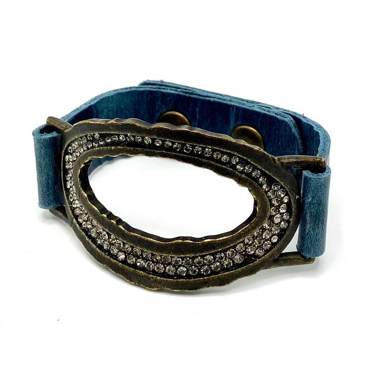 Live Edge Pave Open Center Oval Bracelet for wholesale by Rebel Designs Accessories