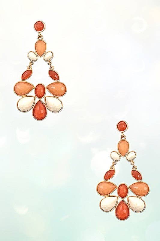 Andrea Bijoux - Wholesale Dangle Earrings - FACETED GEMSTONE DROP DANGLE EARRING2