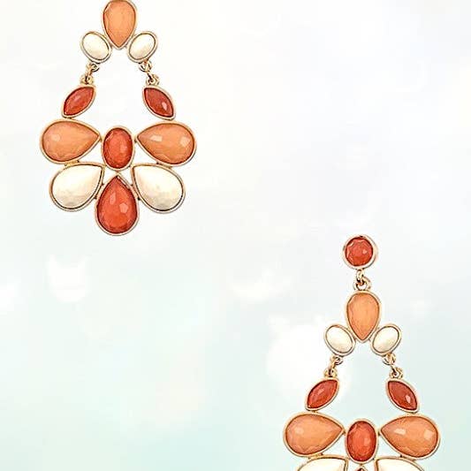 Andrea Bijoux - Wholesale Dangle Earrings - FACETED GEMSTONE DROP DANGLE EARRING2