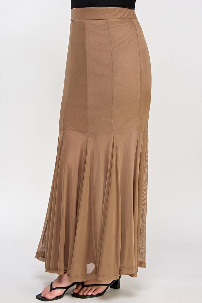 Haute Fox Plus Size & Contemporary – Saia - Mulher por atacado – Saia Maxi de Malha Plus Size SS2384P-SK5