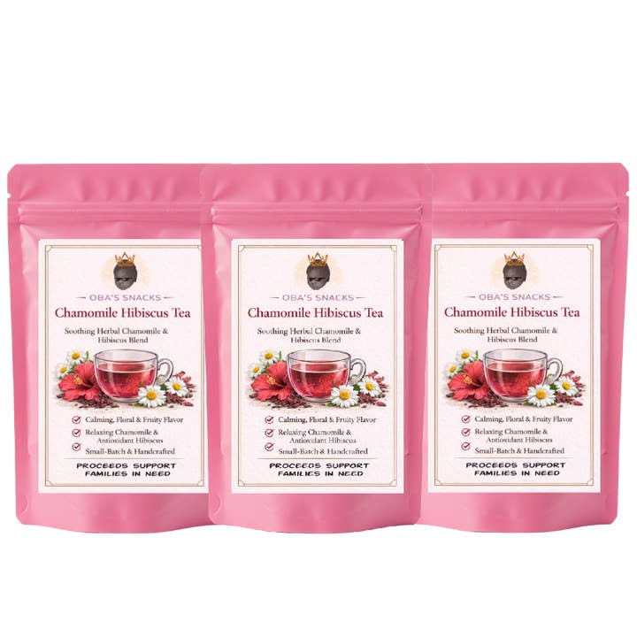 Gourmet-Tee - Hibiskus-Kamille - 3er-Pack (Chai oder klassisch) für den Großhandel von Oba's Snacks