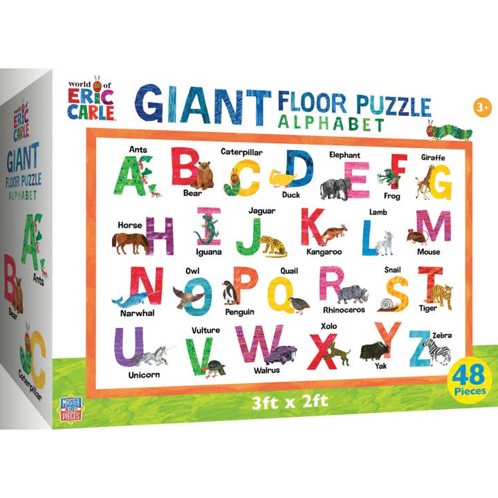 Masterpieces Puzzles - Wholesale Puzzle - Kids - World of Eric Carle - Alphabet 48 Piece Floor Puzzle