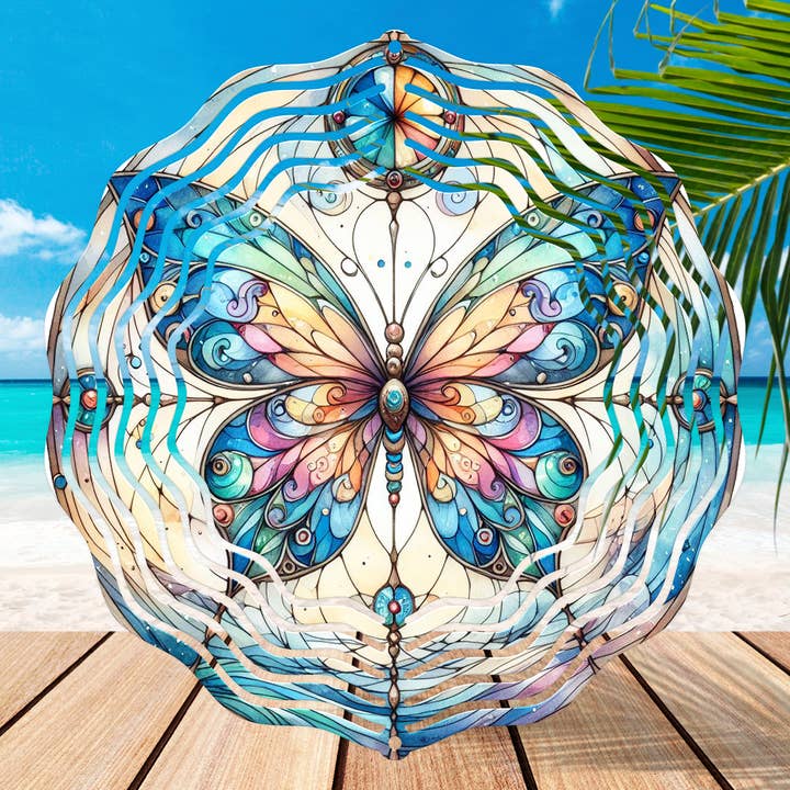 Prism Butterfly #13 8" Wind Spinner Sublimation Transfer for wholesale by Fun-R-We Creations & Co. Ltd.
