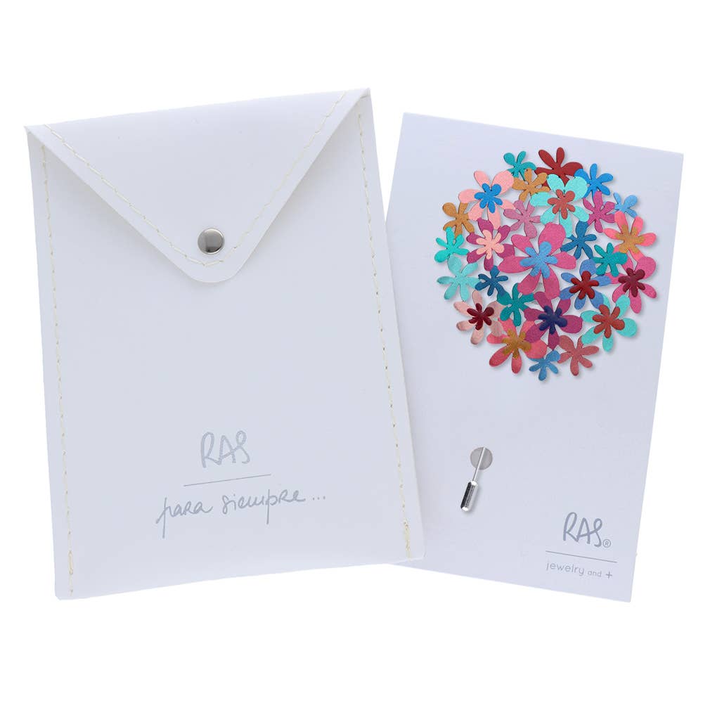 RAS - Wholesale Brooch - Turquoise Bouquet Silver Plated Brooch1