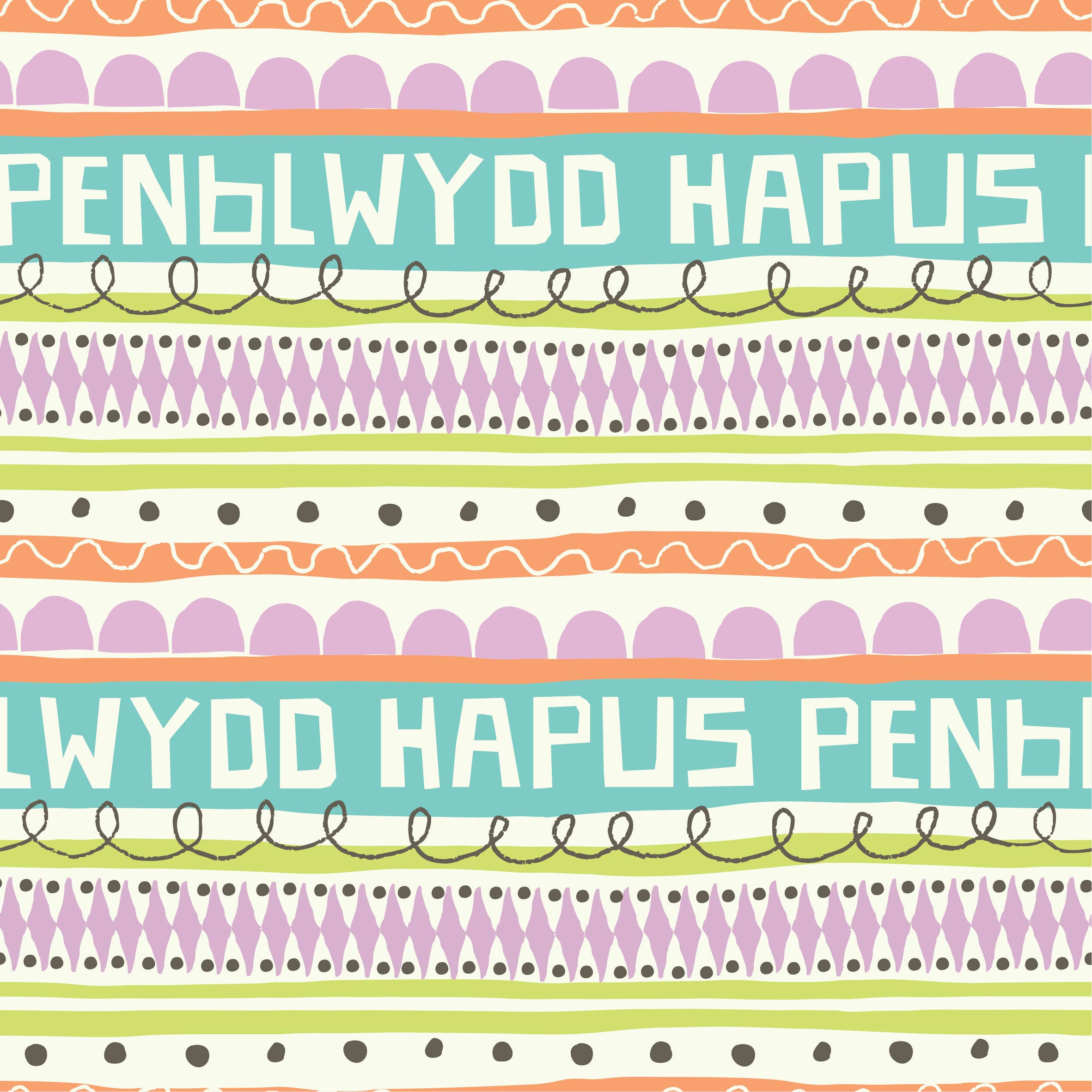 Designs by flo - Wholesale Flat Wrap - Stripe Penblwydd Hapus1