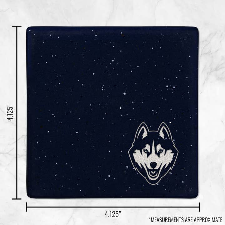 Rico Industries - Wholesale Coasters - NCAA Connecticut Huskies - UCONN Navy Laser Engr. Coaster4