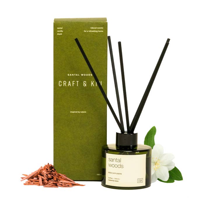Craft & Kin - Wholesale Reed Diffuser - Green Glass Reed Diffuser20