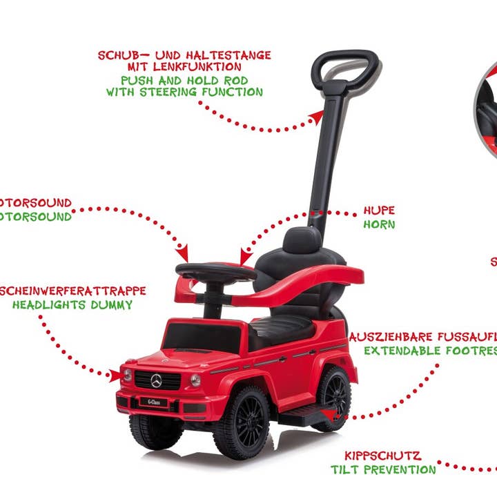 Toboggan 3 en 1 rouge Mercedes-Benz G 350 d pour la vente par mhw24