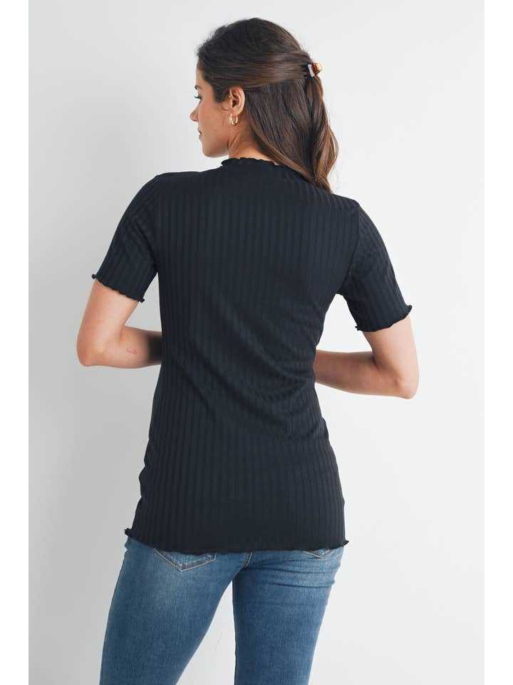 Hello Miz - Wholesale Top - Maternity - Ribbed Short Sleeve Maternity T-Shirt 5