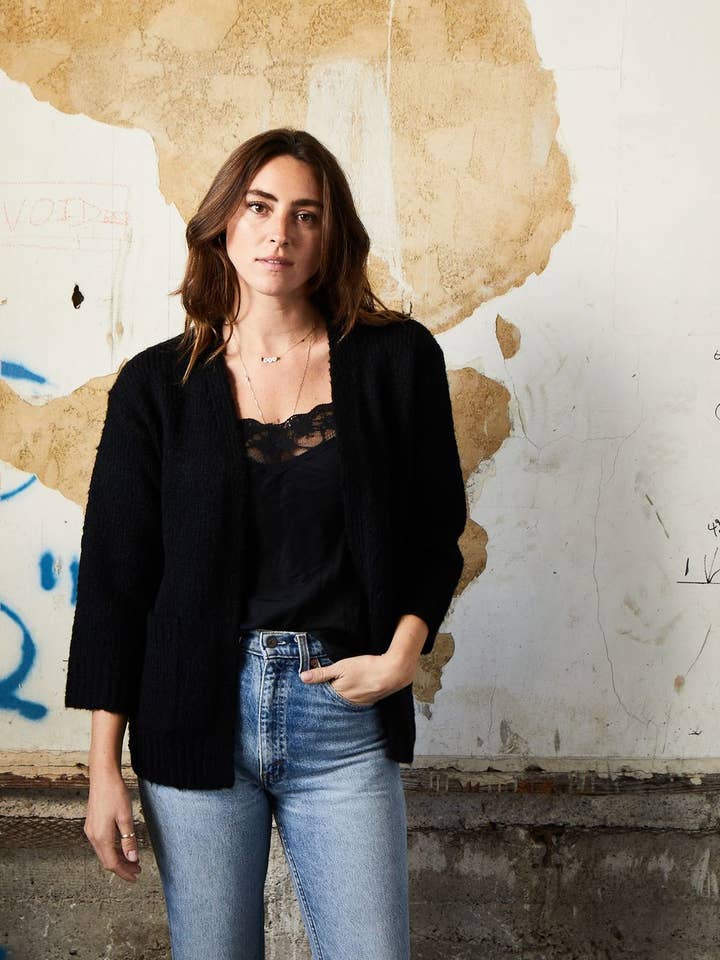 Sunny Cardigan - Sort for engroshandel hos Parrish LA