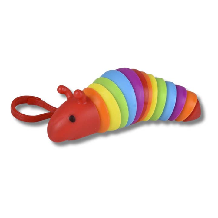 PR GROUPS LLC - Wholesale Fidget Toy - Kids - Sensory Wiggle Caterpillar Clip On Keychain - Assorted5