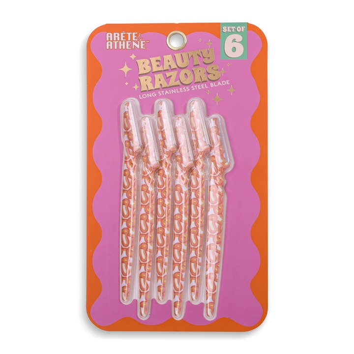 6pk Printed Facial Razors - Red for wholesale by Core Home