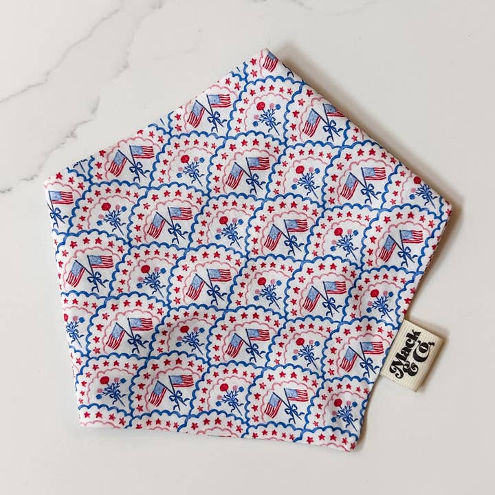 Americana Scallops Bandana for wholesale by Mack & Co.