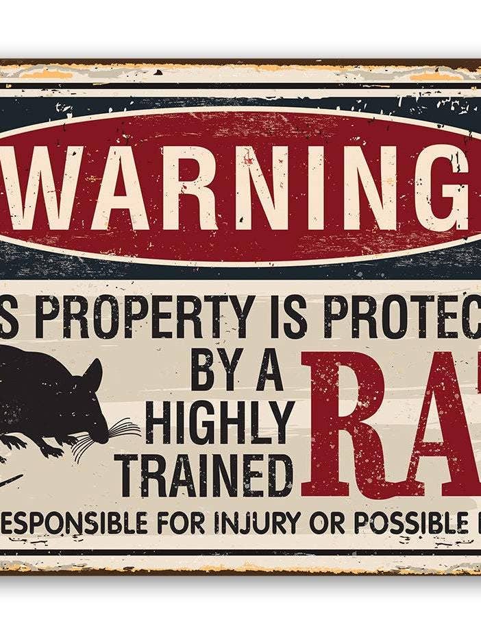Property Protected By Rat - Metal Sign for wholesale by Lone Star Art Metal Signs