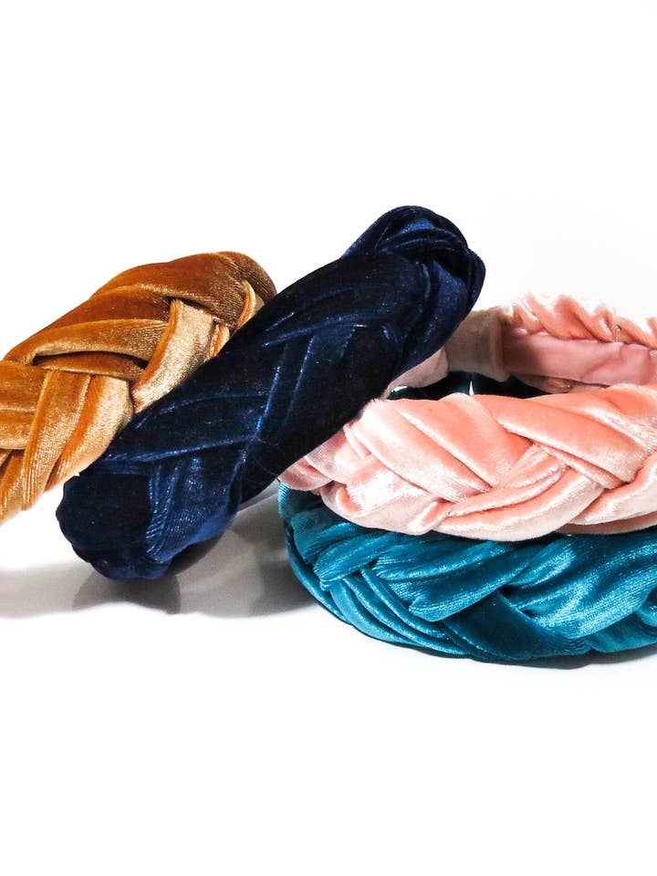 Braided Velvet Headband - Smaller Version for wholesale by Iris Atelier