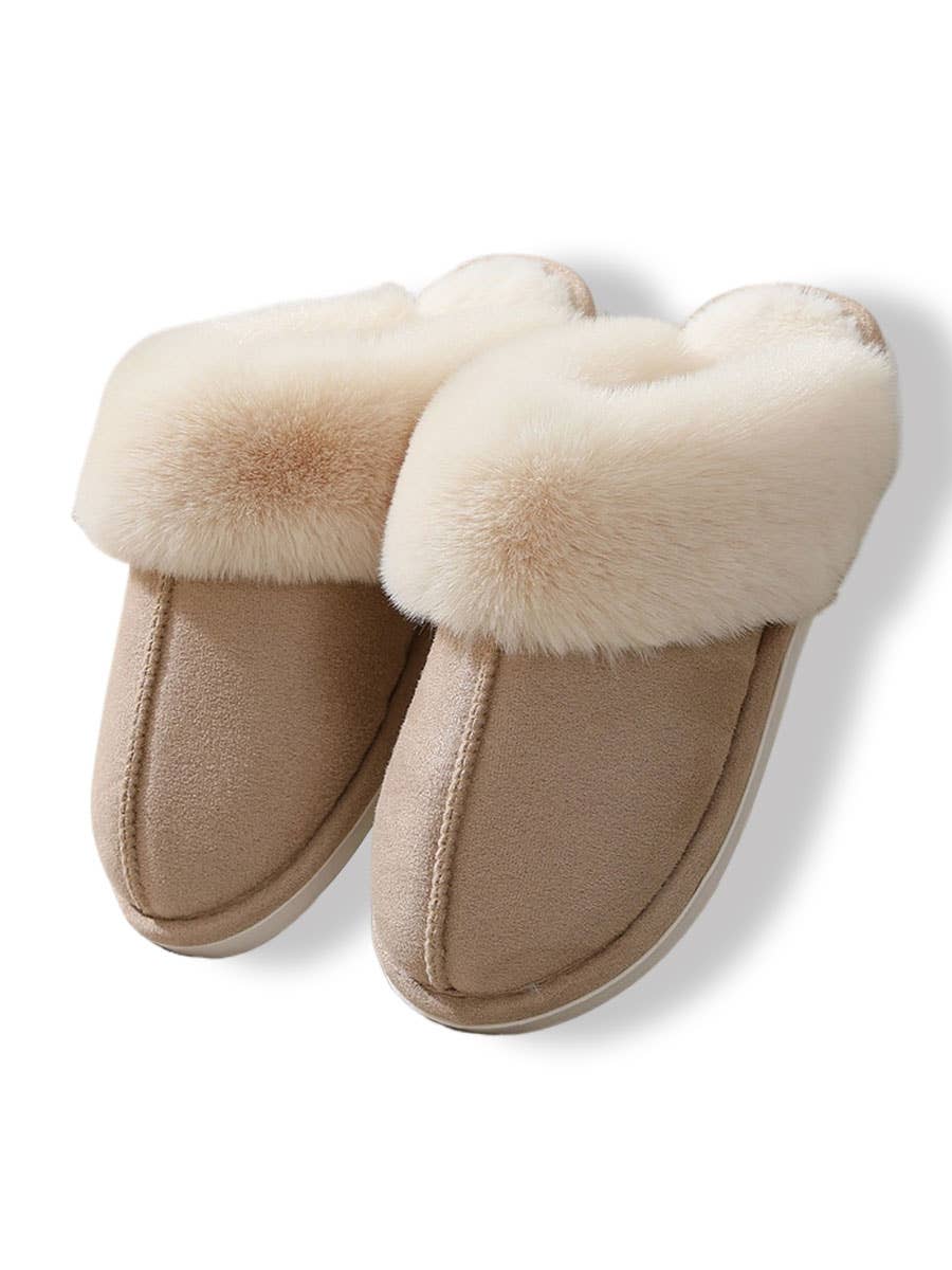 DOUBLJU - Wholesale Slippers - Women's - Winter Faux Fur-lined Home Warm Plush Slippers13